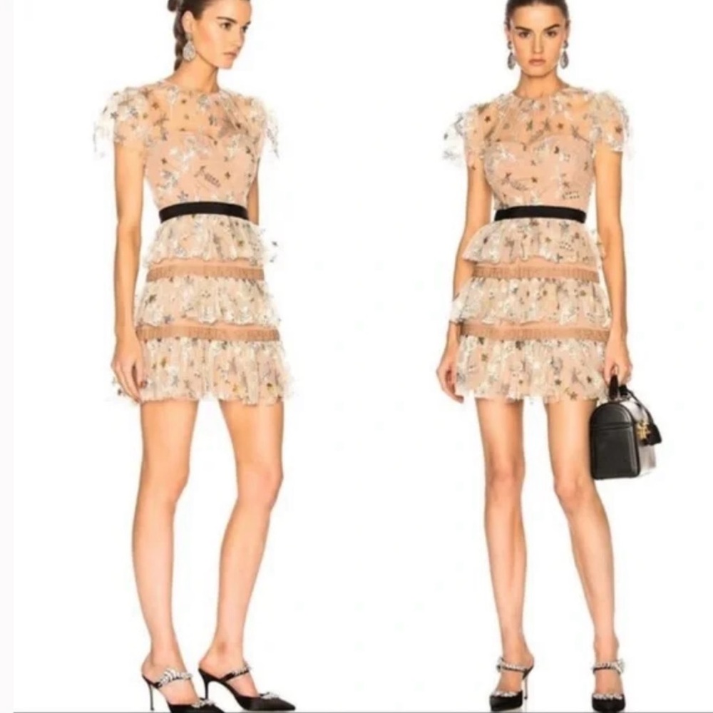 Self Portrait floral sequin dress. Perfect condition